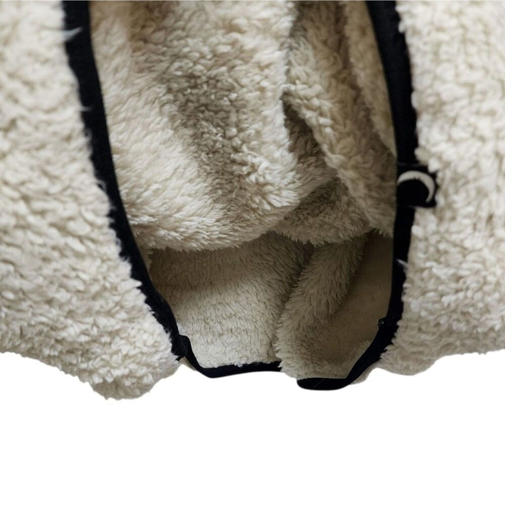 Zyia Womens Sherpa Teddy Jacket Cream 1/4 Zip Pocket Size Small Active Outdoor - Picture 9 of 12